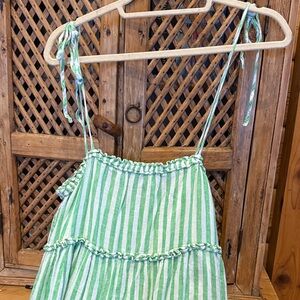 Rails Green and White Striped Dress